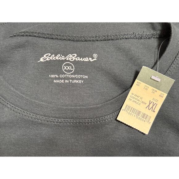NWT Women's Eddie Bauer Long Sleeve Crew Neck Shirt, Dark Green, Size XXL - Picture 4 of 5